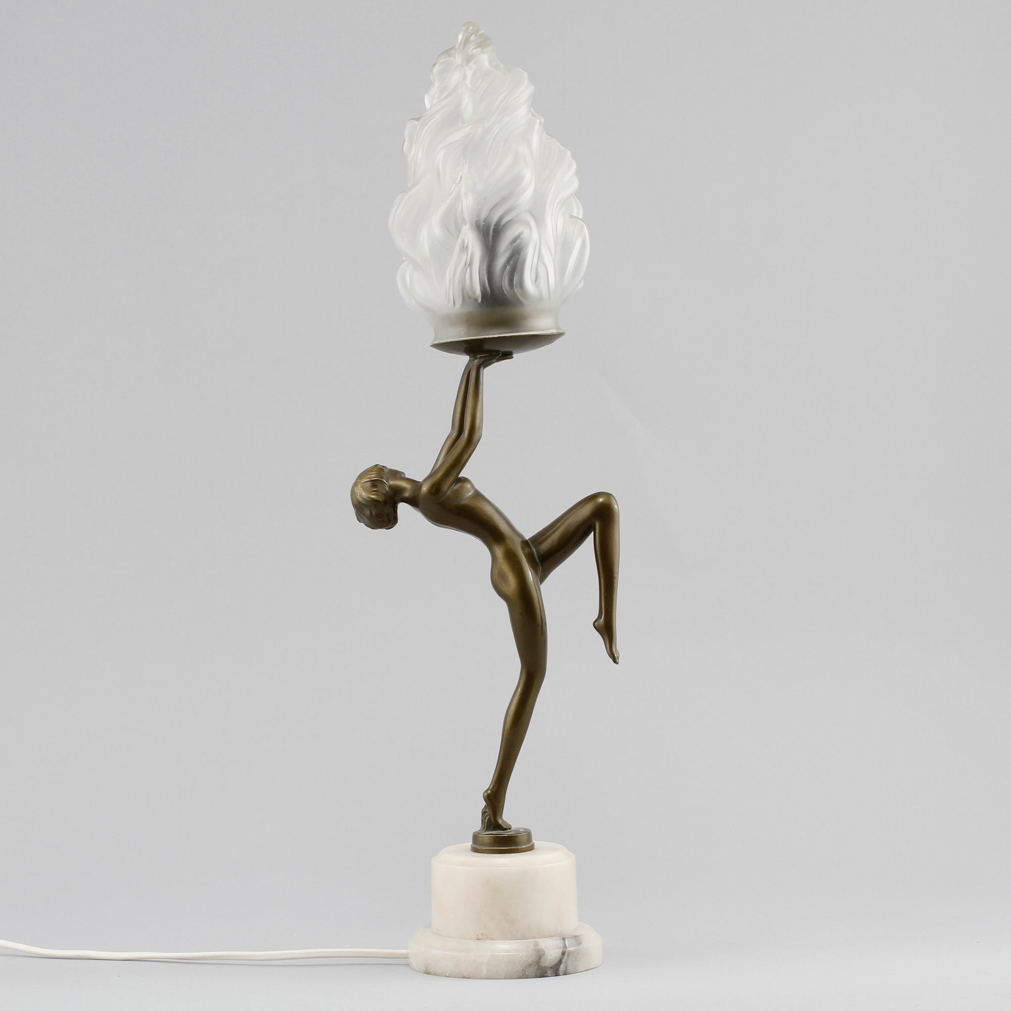 BORDSLAMPA, art deco-stil, omkring 1900-talets mitt.