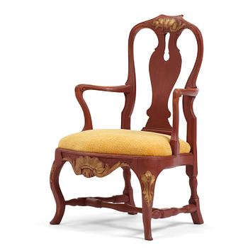 396. A Swedish rococo armchair, Stockholm, later part 18th century.