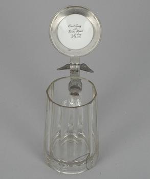 STOP med LOCK, tenn, glas och keramik, Tyskland 1800-talets senare hälft.