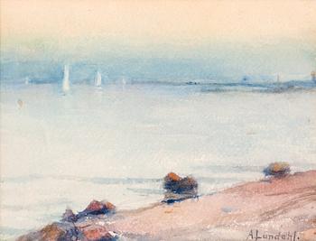 AMELIE LUNDAHL, akvarell, signerad.
