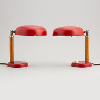 Bords-/vägglampor, ett par, funkis, 1930-tal.