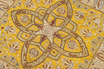 A silk an metal Shawl, c. 124 x 117 cm, Turkey, first half of the 20th century.
