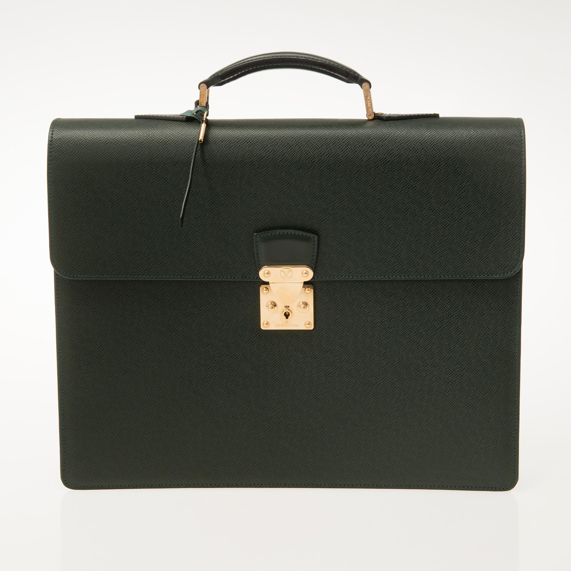 A Green Taiga Leather Serviette Laguito Briefcase.