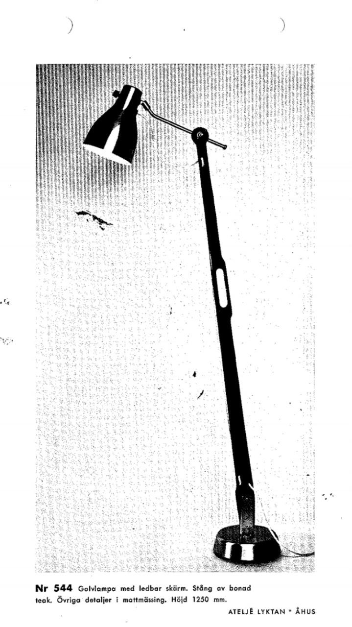Hans Bergström, golvlampa, modell "544", ateljé Lyktan, Åhus, 1940-50-tal.