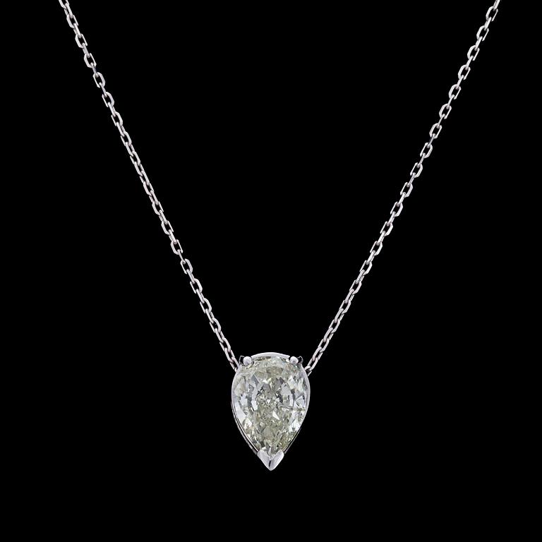 PENDANT, pear cut diamond, app. 2.02 cts.