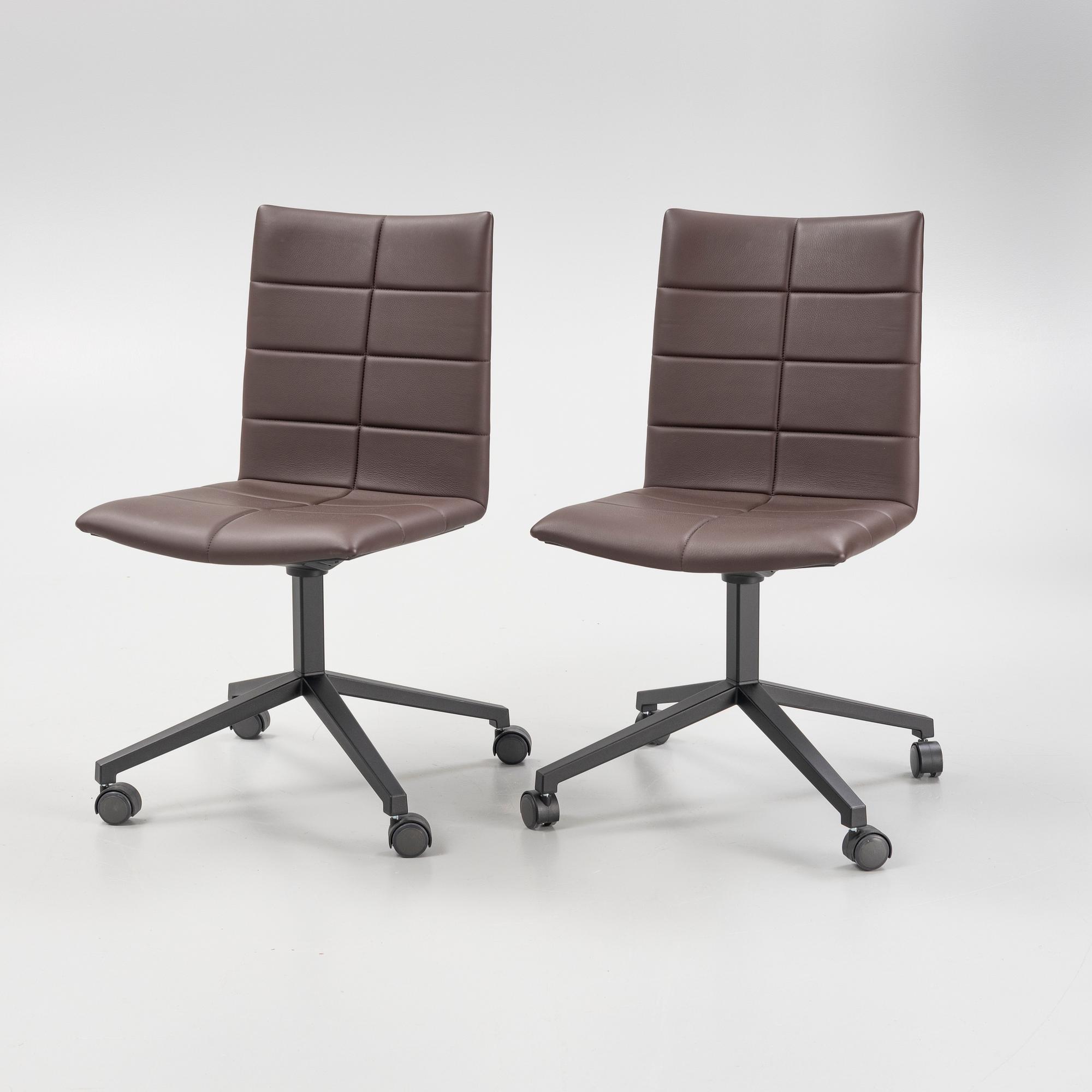 A pair of 'Archal' swivel chairs, Lammhults, Sweden.