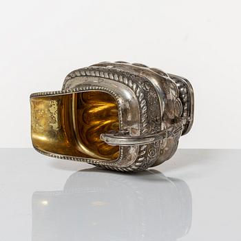 Confectionery bowl and cream jug, low-grade silver, Empire, 19th Century.