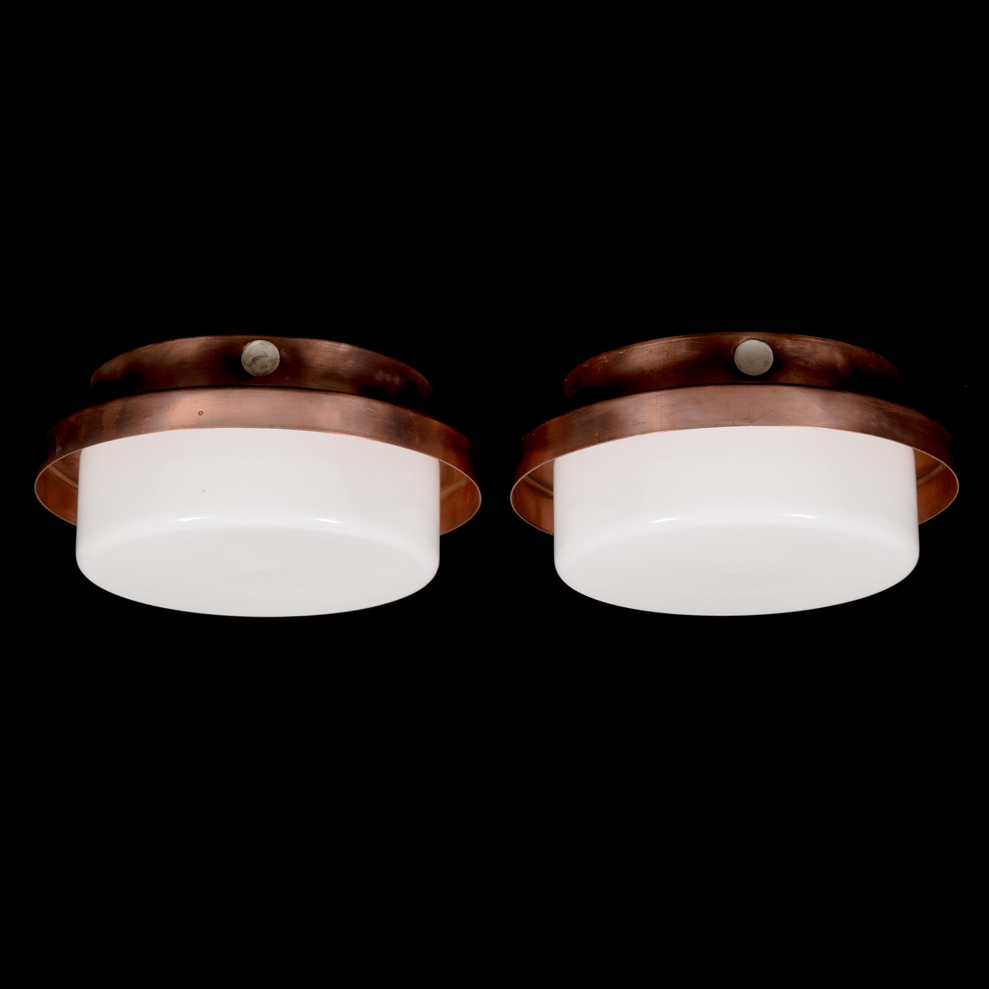 Lisa Johansson-Pape, two mid-20th century wall-/ceiling lights for Stockmann Orno.