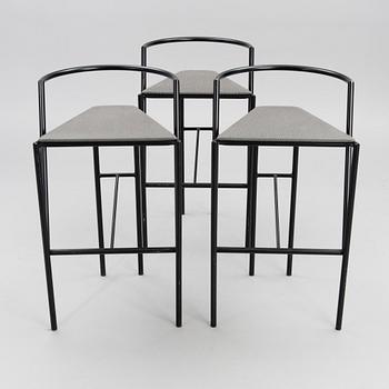 JOUKO JÄRVISALO, a set of three 'Soda' bar chairs by Inno Interior. 1988.