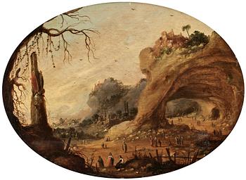 Rombout van Troyen Tillskrivna, Faraos dotter finner Moses samt Arkaiskt figurlandskap.