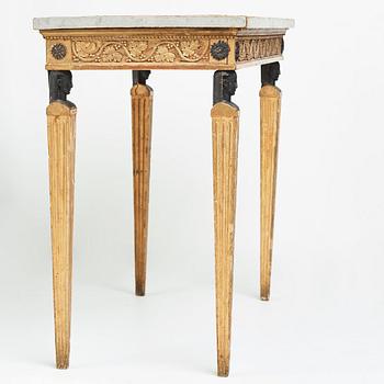 A late Gustavian late 18th century console table.