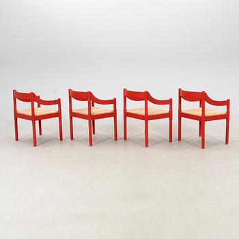 Vico Magistretti, four "Carimate" armchairs by Cassina, Italy, late 20th century.