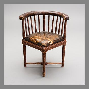 A GUSTAVIAN CORNER CHAIR, late 18th Century.