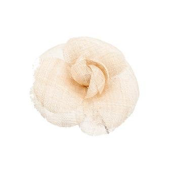 299. CHANEL a beige linnen camelia flower.