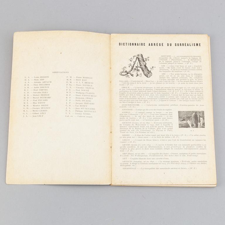 BOOK, "Dictionnaire Abrégé du Surréalisme", 1938.
