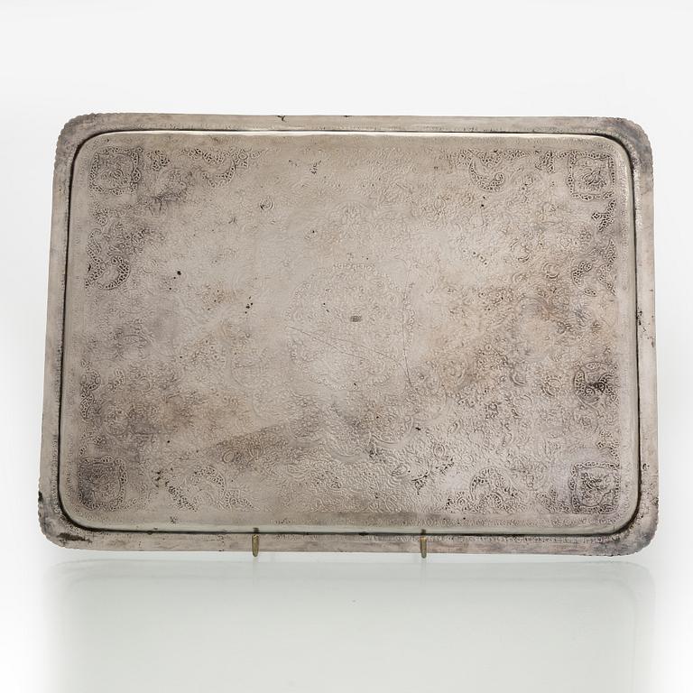 A 5-piece Persian tea service, first half of the 20th century.