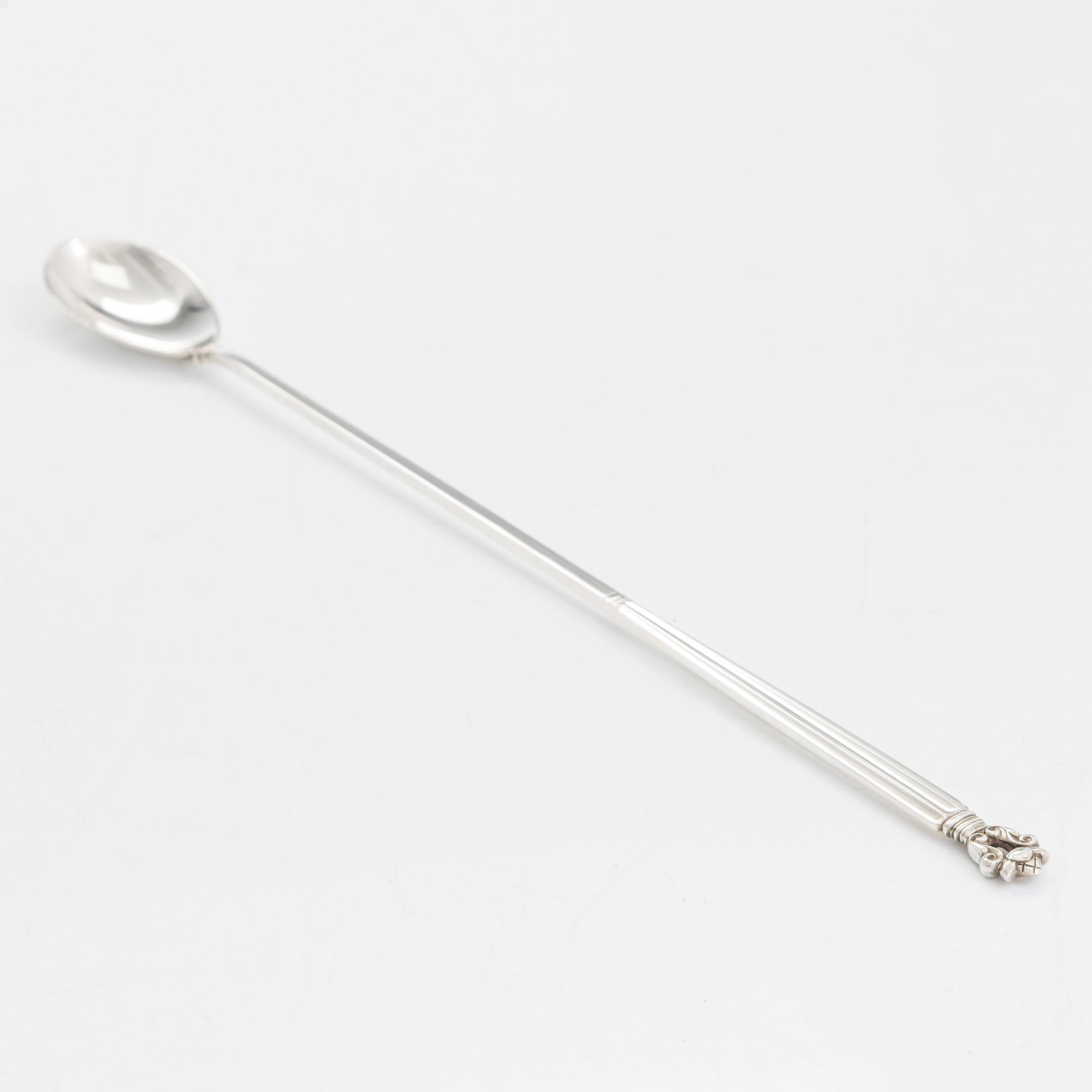 Johan Rohde, cocktailsked, "Konge/Acorn", sterlingsilver, Georg Jensen, Danmark efter 1945.