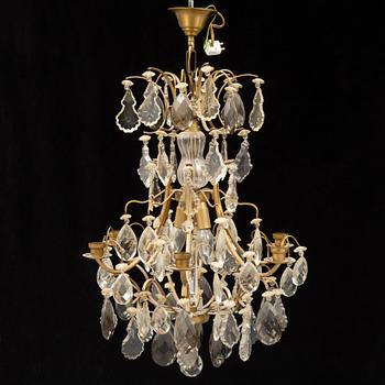 A Rococo style chandelier, mid 20th Century.