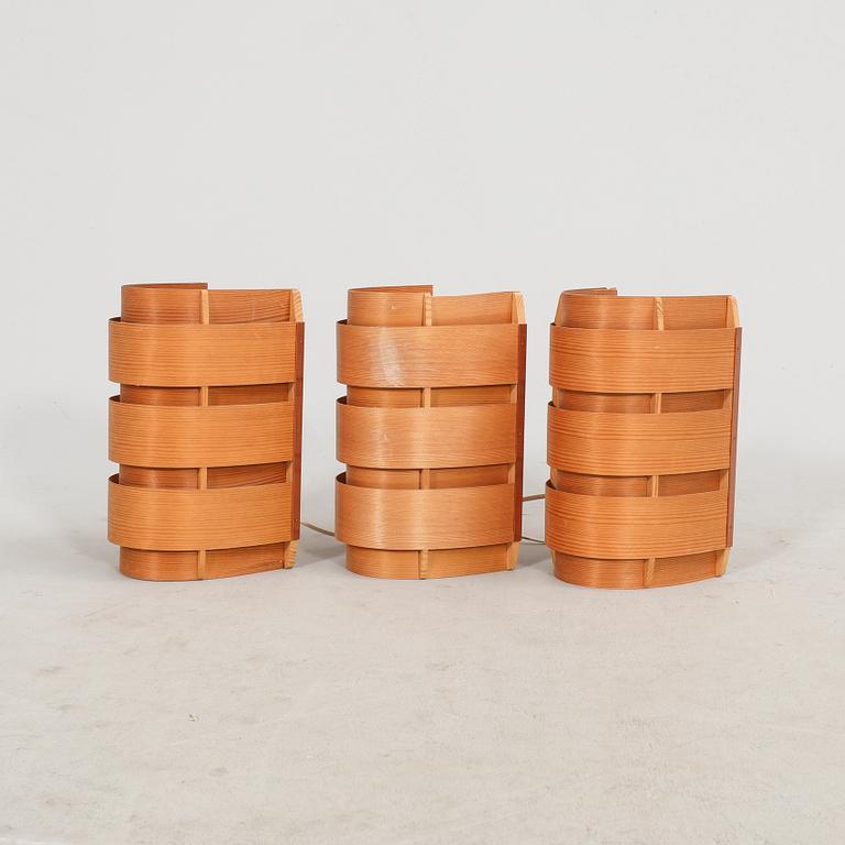 Hans-Agne Jakobsson, vägglampor 3 st "Lysett" Markaryd 1970-tal.