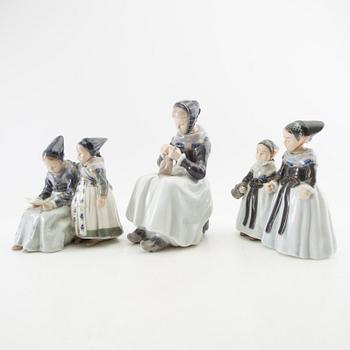 Figurines 3 pcs Royal Copenhagen mid/second half of the 20th century porcelain.