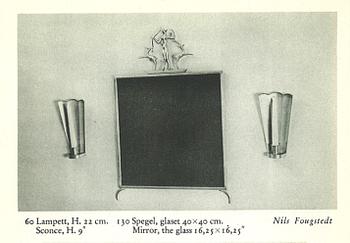 Nils Fougstedt, a pair of wall sconces model "60", Firma Svenskt Tenn, Stockholm 1926-27.