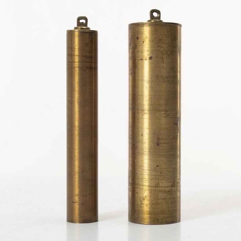 A George II brass lantern clock by John Wainwright (watchmaker in Wellingborough 1738-51).