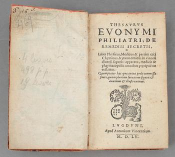 CONRAD GESNER, Thesaurus Evonymi Philiatri.., Lyon 1555.