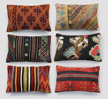 Six Kilim cushion covers, approx. 60 x 40 cm.