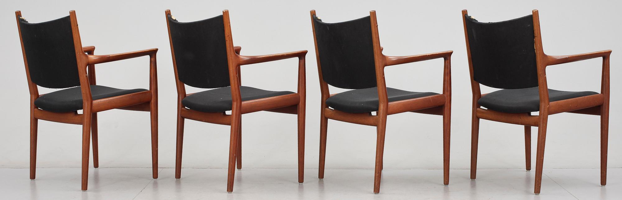 KARMSTOLAR, 4 st, Hans Wegner "JH-713", Johannes Hansen Möbelsnedkeri, Danmark, 1900-talets andra hälft.
