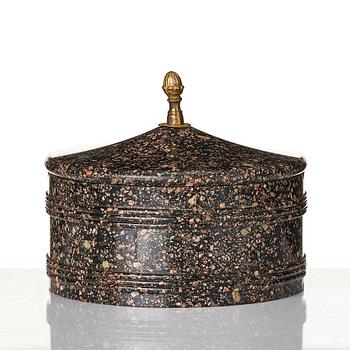 A Swedish Empire 19th century porphyry butter box.