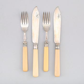 FISKBESTICK, 24 delar, England, omkring år 1900.