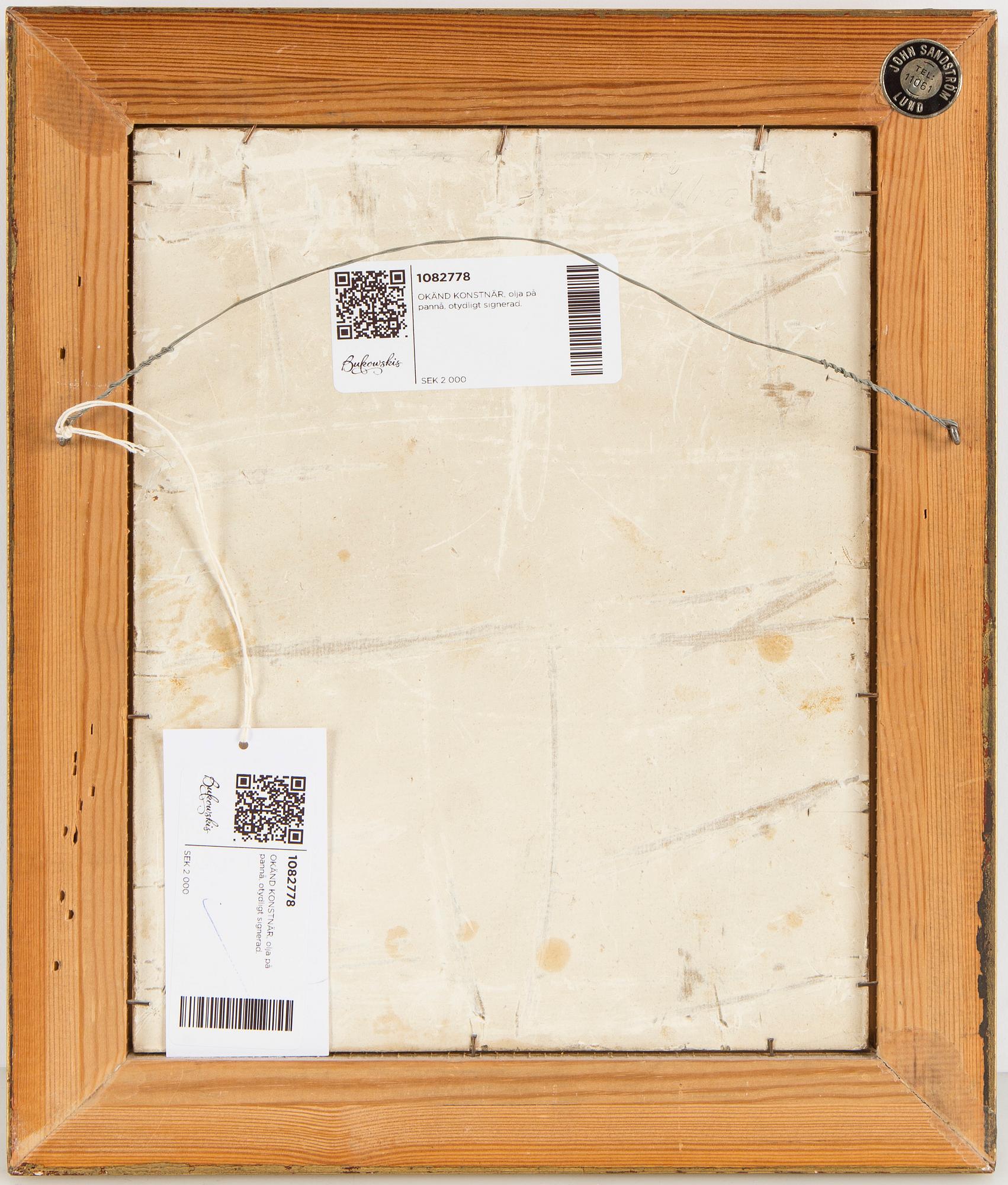 UNKNOWN ARTIST, oil on board, indistinct signare.