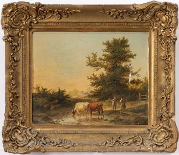 Thomas Sydney Cooper, Landscape with cows and figures.