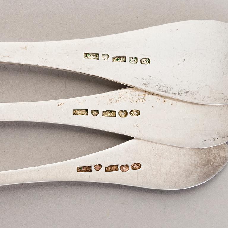 SAMUEL MIKA WESTERLUND, LUSIKOITA, 36 kpl, hopeaa, Porvoo 1903.