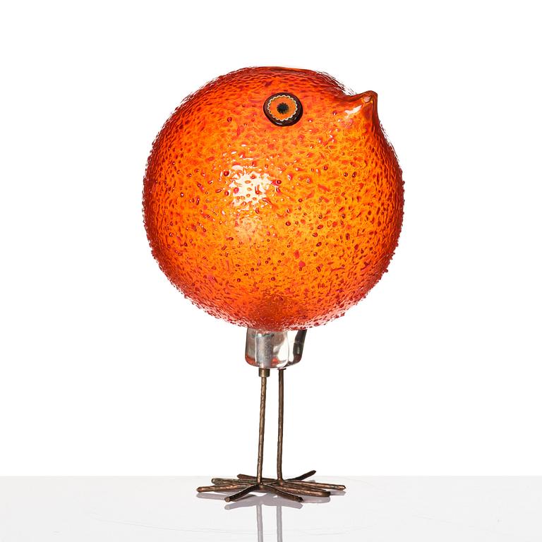 Alessandro Pianon, a 'Pulcino' glass sculpture of a bird, Vistosi, Murano, Italy 1960s.