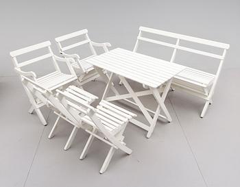 TRÄDGÅRDSMÖBEL, 6 delar, 1900-talets andra hälft.