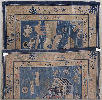 MATTA. Antik/semiantik Kina, sannolikt Suiyuan, figural.  ca 175x277 cm.