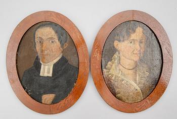 OKÄND KONSTNÄR, 1 par, olja på duk, 1700-/1800-tal.