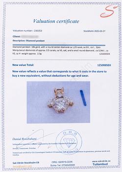 Riipus, 18K kultaa briljantti- ja markiisihiottuja timantteja yht. noin 1.77 ct.