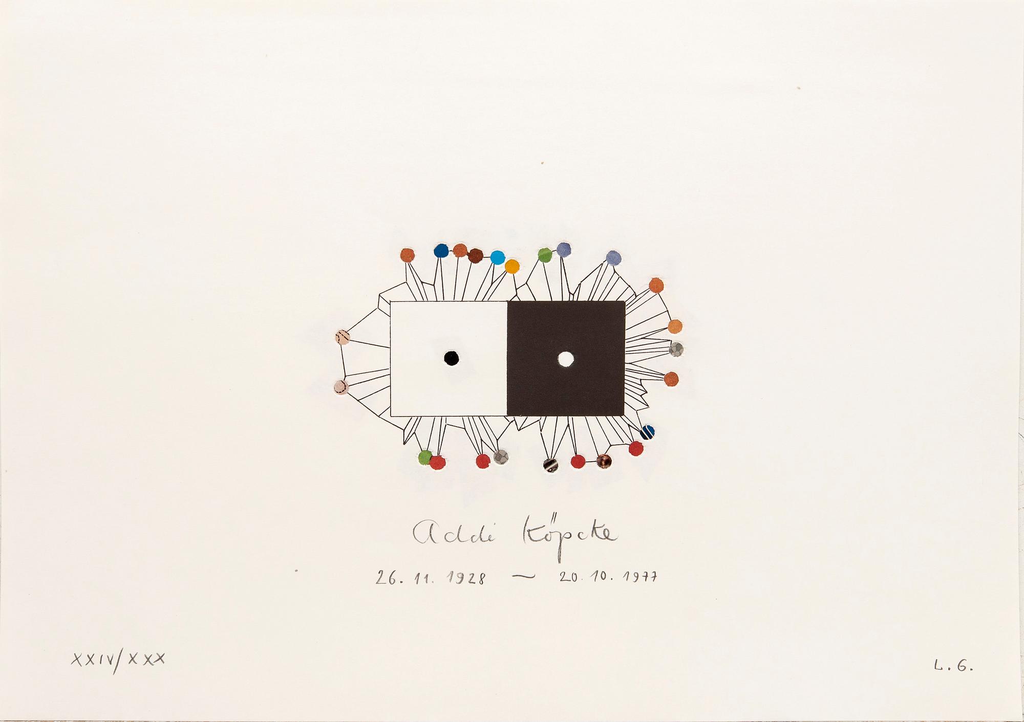 Homage to Arthur Köpcke, portfolio with 18 graphic sheets.
