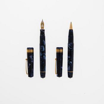 RESERVOARPENNA SAMT KULSPETSPENNA, "Blue Royale Set", Omas, Italien.