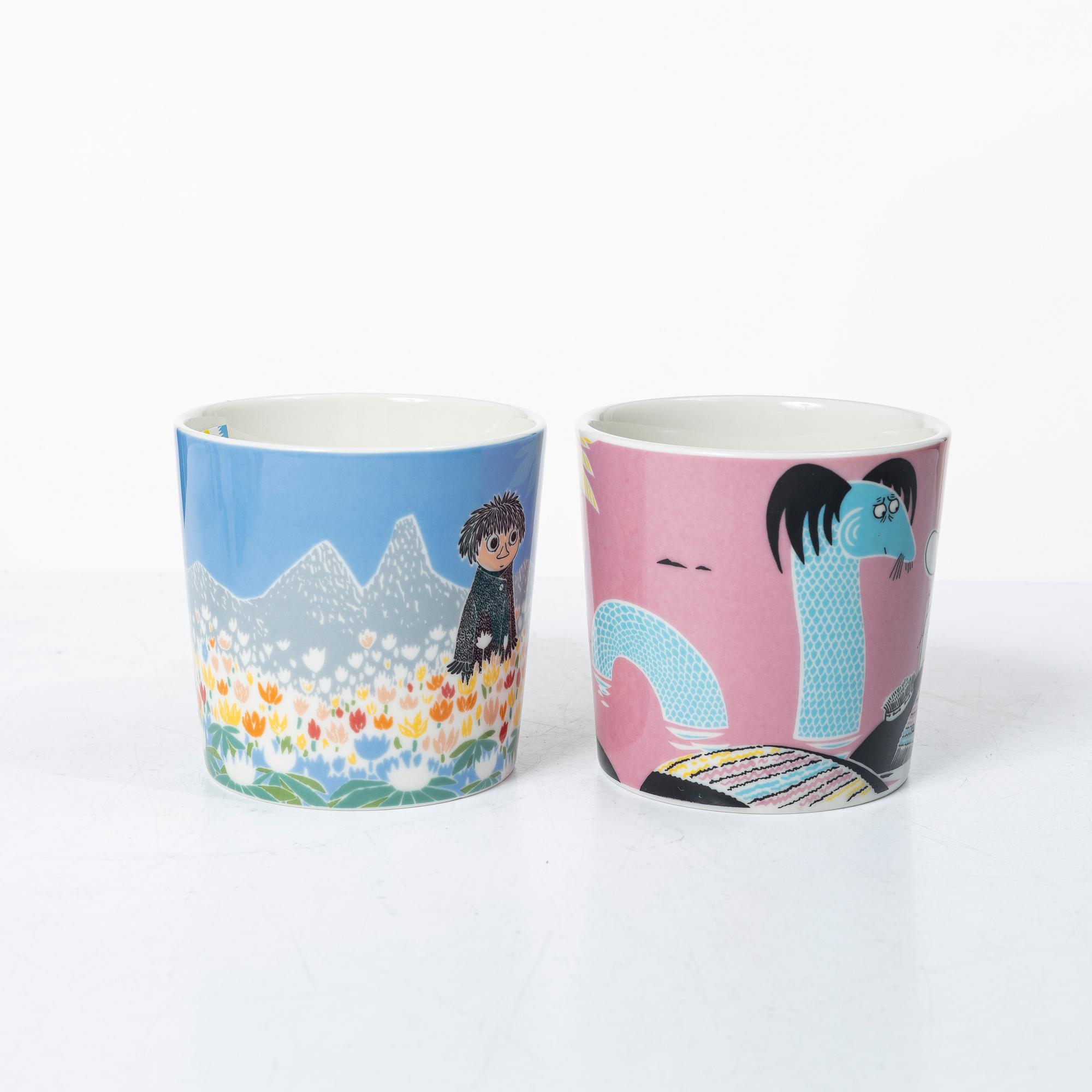 Arabia, 29 Moomin mugs, Finland.