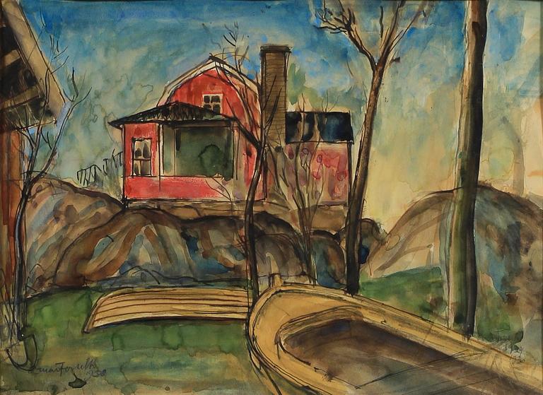 EINAR FORSETH, gouache, sign o dat 1929.