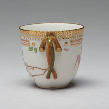 A set of four Royal Copenhagen 'Flora Danica' coffee cups with saucers, Denmark, 20th Century.