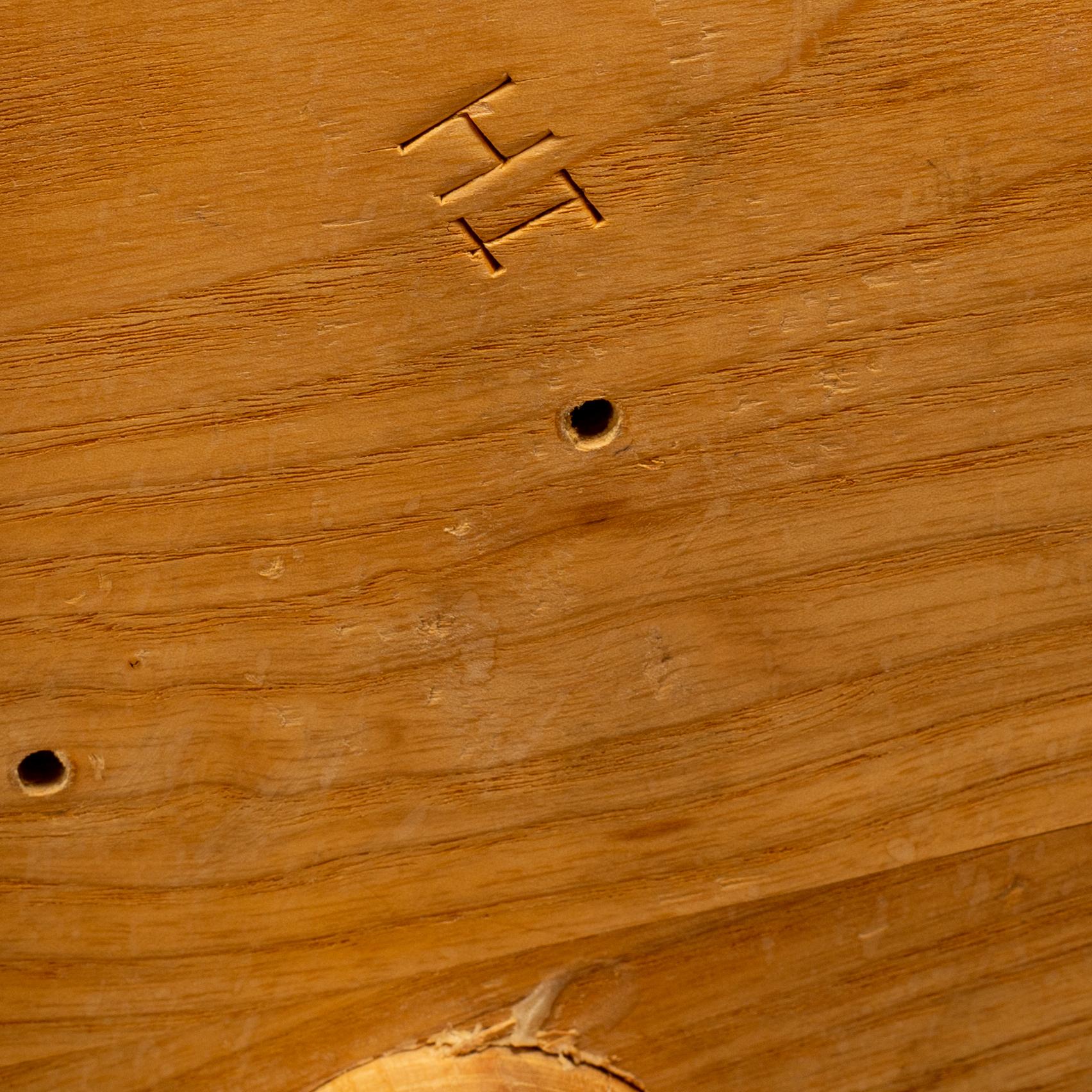 An oak stool by Ingvar Hildingsson, late 20th century.