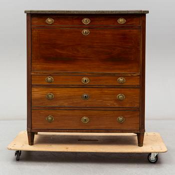 A Swedish late gustavian secretaire, late 18th century.