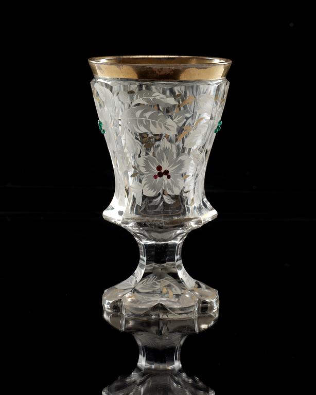 A russian glass cup, mid 19th Century.