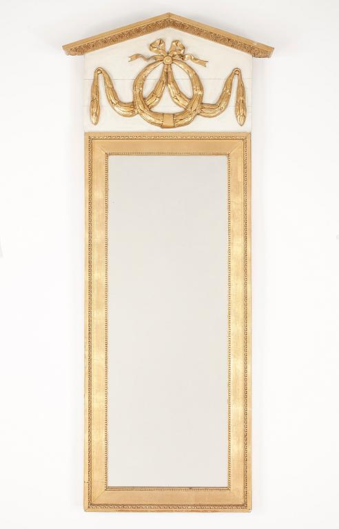 SPEGEL samt KONSOLBORD, eklektisk stil, omkring 1900.