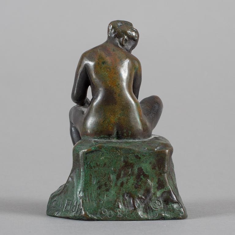 CARL ELDH, Bronsskulptur, signerad. Otydlig gjutarstämpel.