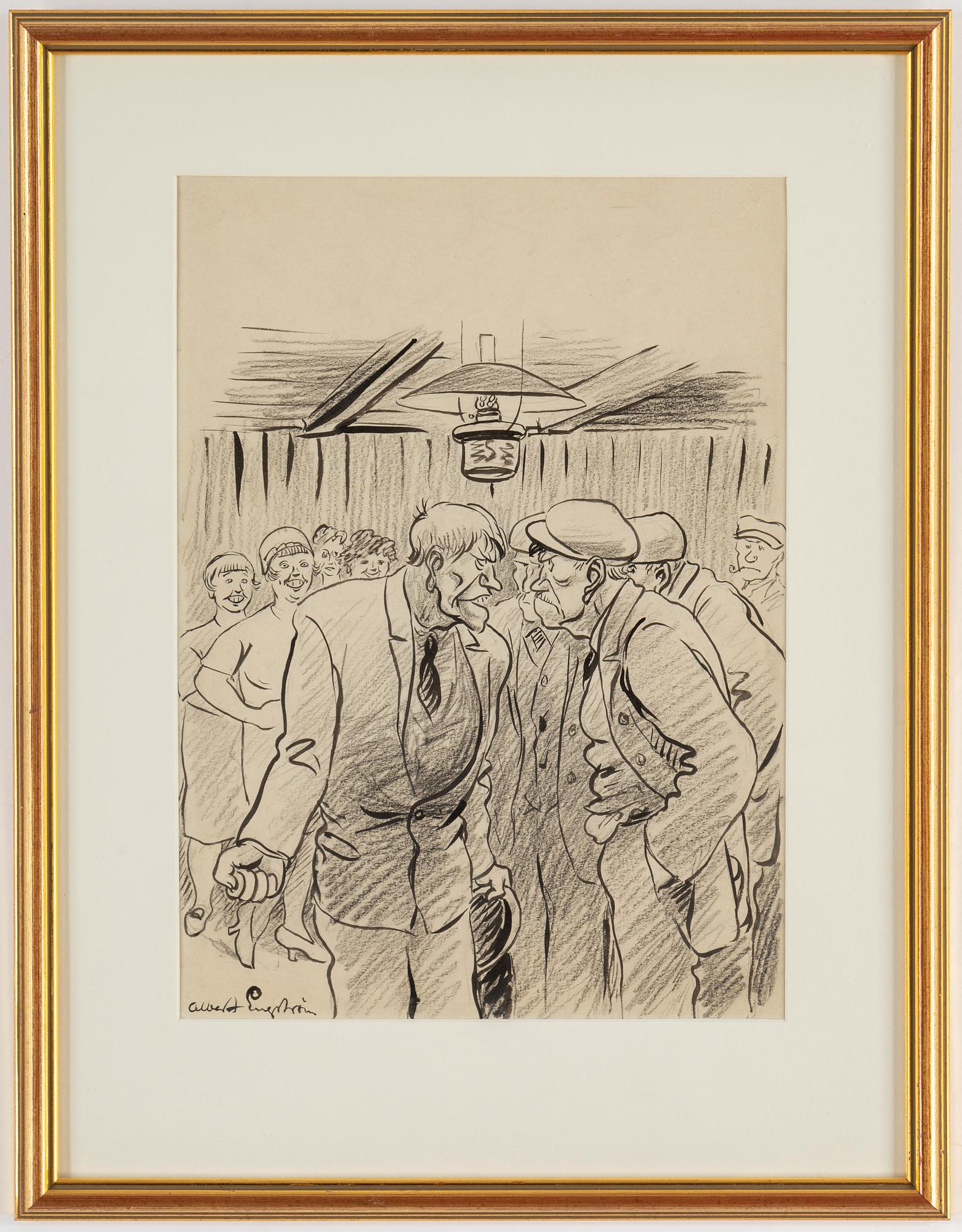 ALBERT ENGSTRÖM, ink drawings, 13, signed.